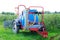 Herbicide spraying unit at a blueberry farm