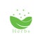 Herbs leaf ionic logo vector