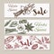 Herbs and spices banners collection. Vector hand drawn illustration