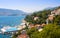 Herceg Novi harbor pier, anchorage and sea pool . Boka Kotorska bay