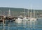 Herceg Novi, Montenegro - August 23, 2021: Port in the Montenegrin town of Herceg Novi