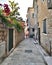 Herceg Novi, Montenegro - June 10. 2019. Narrow tourist street in the old town