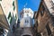Herceg Novi town, Kotor bay, streets of Herzeg Novi, Montenegro, with old town scenery, church, Forte Mare fortress, Adriatic sea