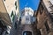 Herceg Novi town, Kotor bay, streets of Herzeg Novi, Montenegro, with old town scenery, church, Forte Mare fortress, Adriatic sea
