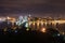 The Hercilio Luz Bridge at night, Florianopolis, Brazil.