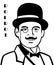 Hercule Poirot Black And White Illustration