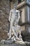 Hercules & Cacus statue on the background of Palazzo Vecchio in Piazza della Signoria in Florence