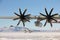 Hercules cargo aircraft on the snow runway at McMurdo