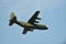 Hercules transport plane against the blue sky