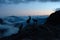 Herd of Capra ibex at dusk, Aosta Valley, Italy