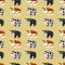 Herd of Cows of Dairy and Beef on Light Brown background seamless pattern