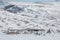A herd of deer near a Nenets chums on a winter day