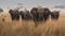 A herd of elephants making their way through tall grass created with Generative AI