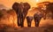 Herd of Elephants Walking Down a Dirt Road