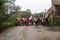 Herding the cows in a rural setting: Valleni, Transylvania, Romania