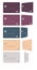 Here are 5 different pastel colored mockup credit  or debit cards with two views of each