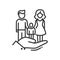 Here is a Family - vector modern line design icon