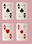 Here are four ace playing cards. A winning poker hand