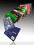 Here is a grouping of generic credit cards in a designed pattern.