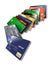 Here is a grouping of generic credit cards in a designed pattern.