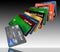 Here is a grouping of generic credit cards in a designed pattern.