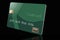 Here is a mock, generic green credit card isolated on the background.