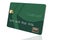 Here is a mock, generic green credit card isolated on the background.