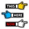 This here now hand pointer labels