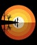 Here is a wilderness sunset that is a graphic concentric circle design