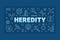 Heredity vector outline blue concept illustration or banner