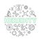 Heredity vector round outline concept minimal illustration