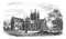 Hereford Cathedral,England vintage engraving