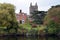 Hereford Cathedral & River Wye, Hereford, Herefordshire, England