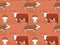 Hereford Cattle Cartoon Seamless Wallpaper