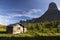 Heritage Alpine Log Cabin Green Alpine Meadow Rocky Mountain Peak Canadian Rockies Summertime