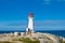 Heritage lighthouse on a beach.