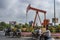 Heritage Oil pumping units ONGC at Visat Circle , Visat Gandhinagar Junction near CHANDKHEDA AMDAVAD GUJARAT INDIA