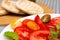 Heritage tomatoe salad with flat breads