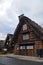 Heritage triangular wooden ancient cottage in Shirakawago Unesco
