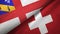 Herm and Switzerland two flags textile cloth, fabric texture