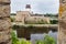 Herman`s Tower in Narva Knights Fortress, river Narva, Estonia