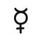 Hermaphroditus symbol doodle icon, vector line illustration