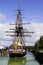 Hermione ancient frigate historic vessel rebuilt as originally wooden boat