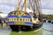 Hermione ancient frigate wood boat classic three masts vessel in Rochefort charente