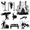 Hermit Extreme Physical and Mental Training Cliparts Icons