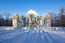 Hermitage pavilion in Catherine park in winter, Tsarskoe Selo, St. Petersburg, Russia
