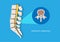 Herniated lumbar vertebral disc. Vector illustration.