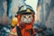 Hero Firefighter in Uniform, Young Smiling Fireman, Firefighting Danger Job, Generative AI Illustration