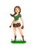 Hero girl pixel image for 8 bit game assets. Female Game Character