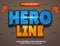 Hero line cartoon game editable text effect style template